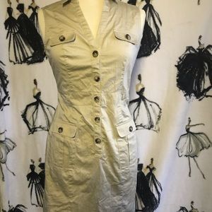 H&M tan button down dress